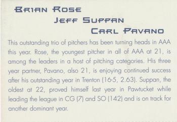 1997 Dunkin' Donuts Pawtucket Red Sox #NNO Brian Rose / Jeff Suppan / Carl Pavano Back