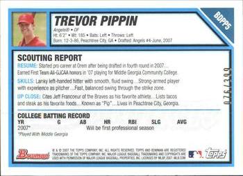 2007 Bowman Draft Picks & Prospects - Prospects Blue #BDPP5 Trevor Pippin Back