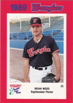 1989 Rock's Dugout Wichita Wranglers Red Border #NNO Brian Wood Front