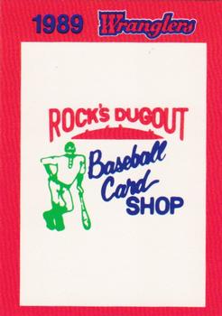 1989 Rock's Dugout Wichita Wranglers Red Border #NNO Rock's Dugout Logo Front