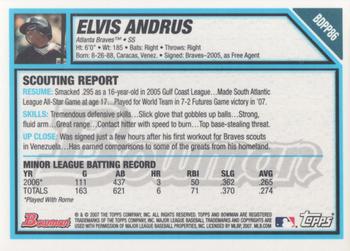 2007 Bowman Draft Picks & Prospects - Prospects Gold #BDPP86 Elvis Andrus Back
