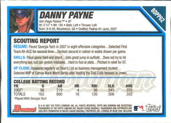 2007 Bowman Draft Picks & Prospects - Prospects Gold #BDPP62 Danny Payne Back