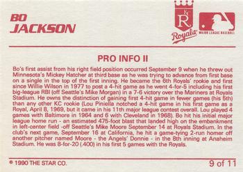 1990 Star Barry Larkin / Bo Jackson - Glossy #9 Bo Jackson Back