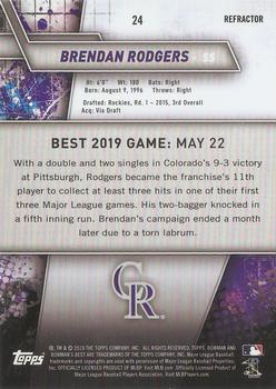 2019 Bowman's Best - Refractor #24 Brendan Rodgers Back