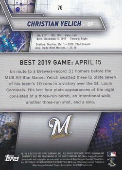 2019 Bowman's Best - Atomic Refractor #70 Christian Yelich Back