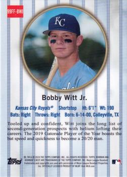 2019 Bowman's Best - 1999 Franchise Favorites #99FF-BWJ Bobby Witt Jr. Back