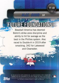 2019 Bowman's Best - Future Foundations Die Cuts #FF-AB Alec Bohm Back