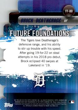 2019 Bowman's Best - Future Foundations Die Cuts #FF-BD Brock Deatherage Back