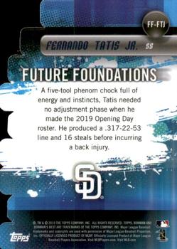 2019 Bowman's Best - Future Foundations Die Cuts #FF-FTJ Fernando Tatis Jr. Back