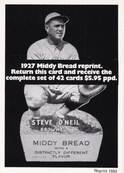 1992 1927 Middy Bread Reprints #NNO Steve O'Neill Front