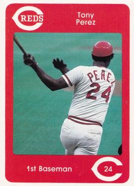 1984 Cincinnati Reds Yearbook Cards #NNO Tony Perez Front