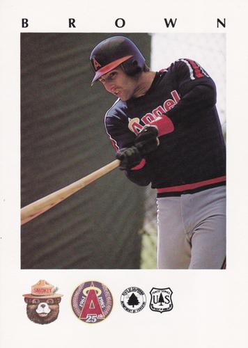 1985 California Angels Smokey #4 Mike Brown Front