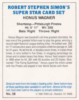 1986 TCMA Simon's Super Stars #38 Honus Wagner Back