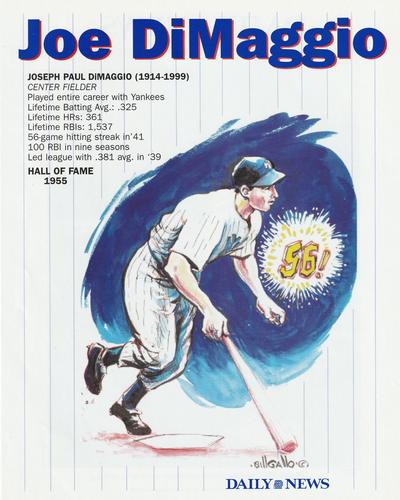 2004 New York Daily News Bill Gallo New York Yankees Caricatures #NNO Joe DiMaggio Front