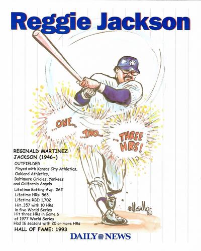 2004 New York Daily News Bill Gallo New York Yankees Caricatures #NNO Reggie Jackson Front