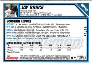 2007 Bowman Draft Picks & Prospects - Futures Game Prospects Patches #BDPP103 Jay Bruce Back