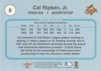 2001 Fleer Cal Ripken, Jr. Career Highlights Glossy Box Set #6 Cal Ripken Jr. Back
