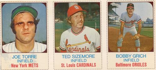 1975 Hostess - Panels #70-72 Joe Torre / Ted Sizemore / Bobby Grich Front