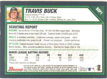 2007 Bowman Draft Picks & Prospects - Gold #BDP1 Travis Buck Back