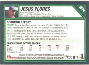 2007 Bowman Draft Picks & Prospects - Gold #BDP9 Jesus Flores Back