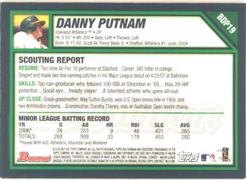 2007 Bowman Draft Picks & Prospects - Gold #BDP19 Danny Putnam Back