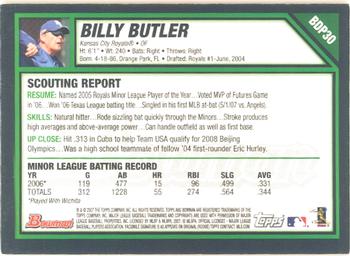 2007 Bowman Draft Picks & Prospects - Gold #BDP30 Billy Butler Back