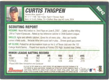 2007 Bowman Draft Picks & Prospects - Gold #BDP42 Curtis Thigpen Back