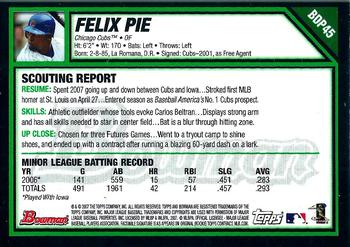 2007 Bowman Draft Picks & Prospects - Gold #BDP45 Felix Pie Back