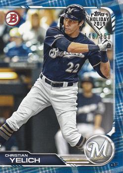2019 Topps Bowman Holiday - Blue #TH-CY Christian Yelich Front
