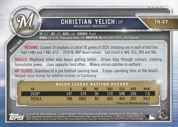 2019 Topps Bowman Holiday - Green #TH-CY Christian Yelich Back