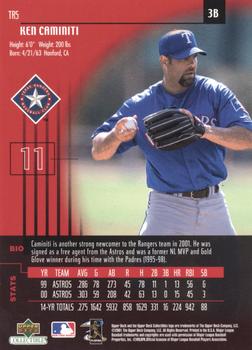 2001 Upper Deck Collectibles Texas Rangers #TR5 Ken Caminiti Back