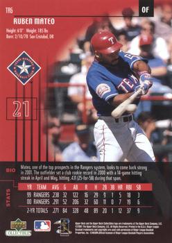 2001 Upper Deck Collectibles Texas Rangers #TR6 Ruben Mateo Back