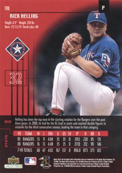 2001 Upper Deck Collectibles Texas Rangers #TR8 Rick Helling Back