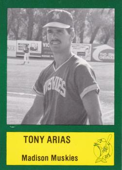 1985 Madison Muskies #3 Tony Arias Front
