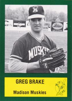 1985 Madison Muskies #4 Greg Brake Front