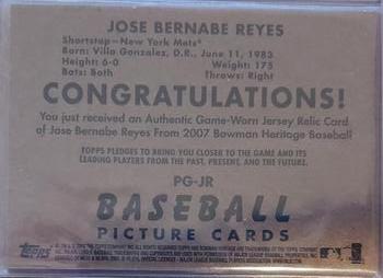 2007 Bowman Heritage - Pieces of Greatness #PG-JR Jose Reyes Back