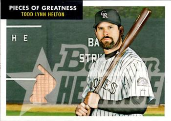 2007 Bowman Heritage - Pieces of Greatness #PG-TH2 Todd Helton Front