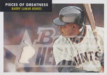 2007 Bowman Heritage - Pieces of Greatness #PG-BB Barry Bonds Front