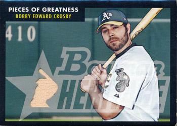 2007 Bowman Heritage - Pieces of Greatness Black #PG-BC Bobby Crosby Front