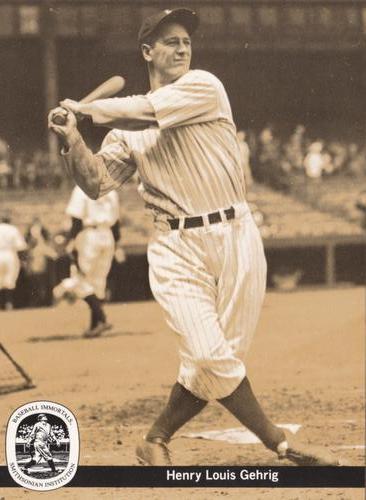 1984 Marketcom Conlon Baseball Immortals #20 Lou Gehrig Front
