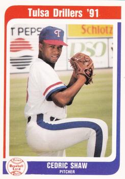 1991 Tulsa Drillers #29 Cedric Shaw Front