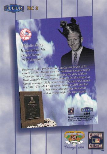 1998 Fleer National Convention #NC3 Mickey Mantle Back