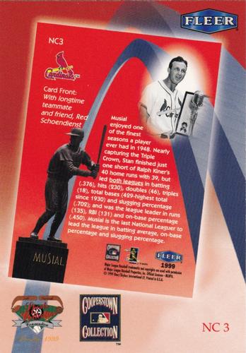 1999 Fleer National Convention #NC3 Stan Musial Back