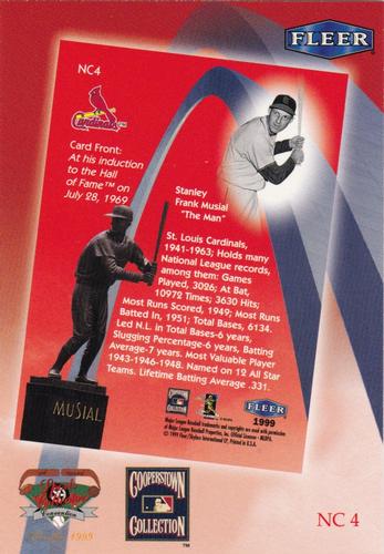 1999 Fleer National Convention #NC4 Stan Musial Back