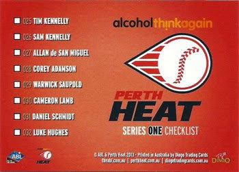 2013-14 Dingo Australian Baseball League #NNO Perth Heat Series 1 Checklist Back
