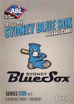 2013-14 Dingo Australian Baseball League #NNO Sydney Blue Sox Series 2 Checklist Front