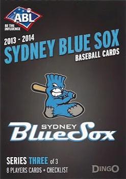 2013-14 Dingo Australian Baseball League #NNO Sydney Blue Sox Series 3 Checklist Front