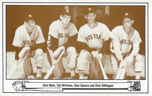 1983 TCMA Play Ball Postcards #3 Sam Mele / Ted Williams / Stan Spence / Dom DiMaggio Front