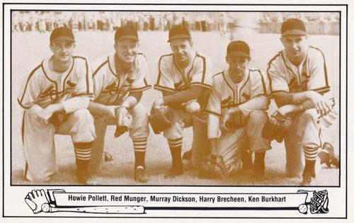 1983 TCMA Play Ball Postcards #7 Howie Pollet / Red Munger / Murry Dickson / Harry Brecheen / Ken Burkhart Front
