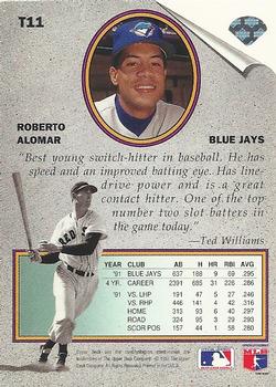 1992 Upper Deck - Ted Williams' Best #T11 Roberto Alomar Back